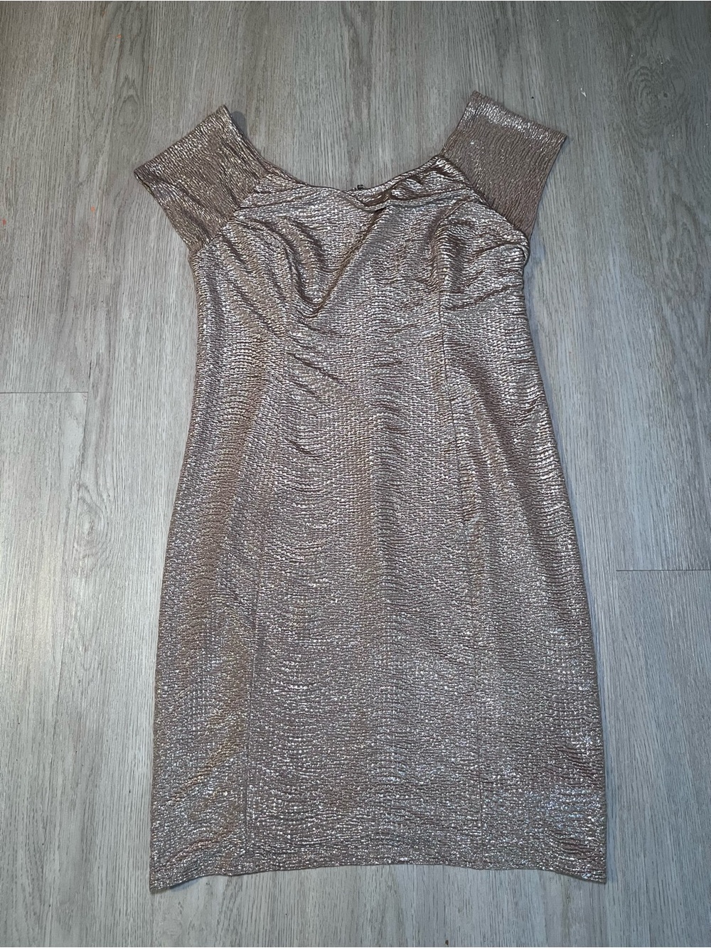 Guess Metallic Gold Midi Dress 10